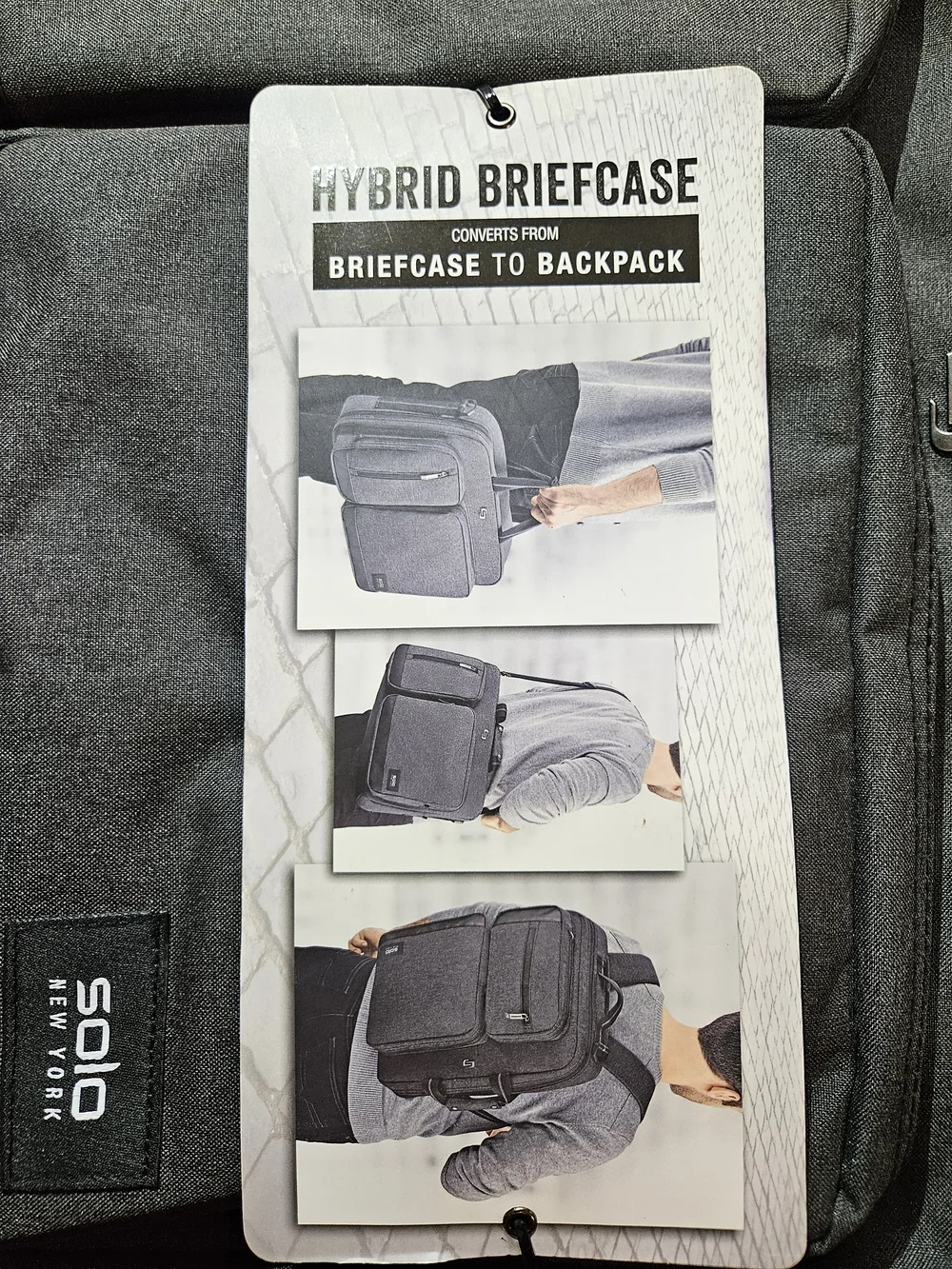 Solo New York Brand New Unopened Hybrid Briefcase to Backpack - Gray